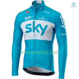 Fietskleding (Fietsshirt Lange Mouw + Lange Koersbroek) 2018 Team Sky N002 Winter Thermal Fleece